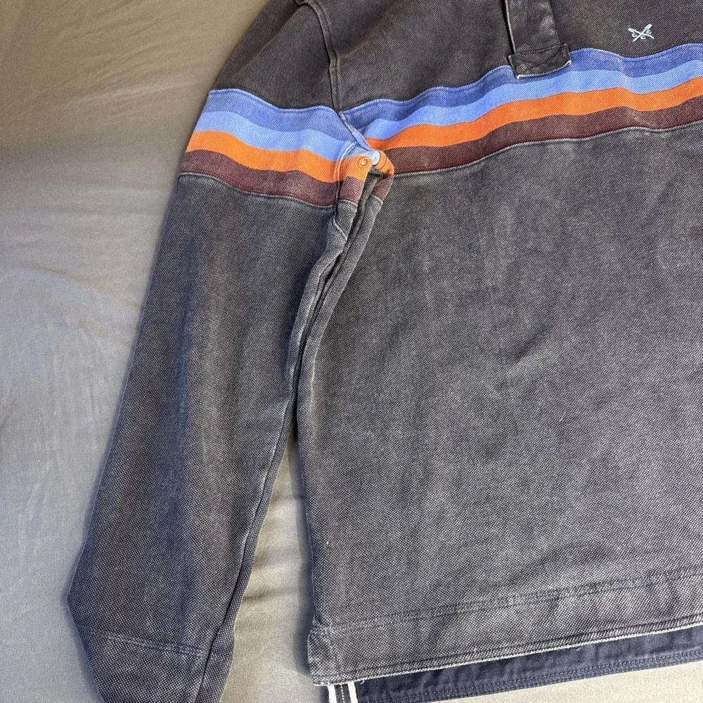 Crew Clothing‎ Company men's M navy cotton Tripe 1/4 zip top, Thick Heavy Nice!
